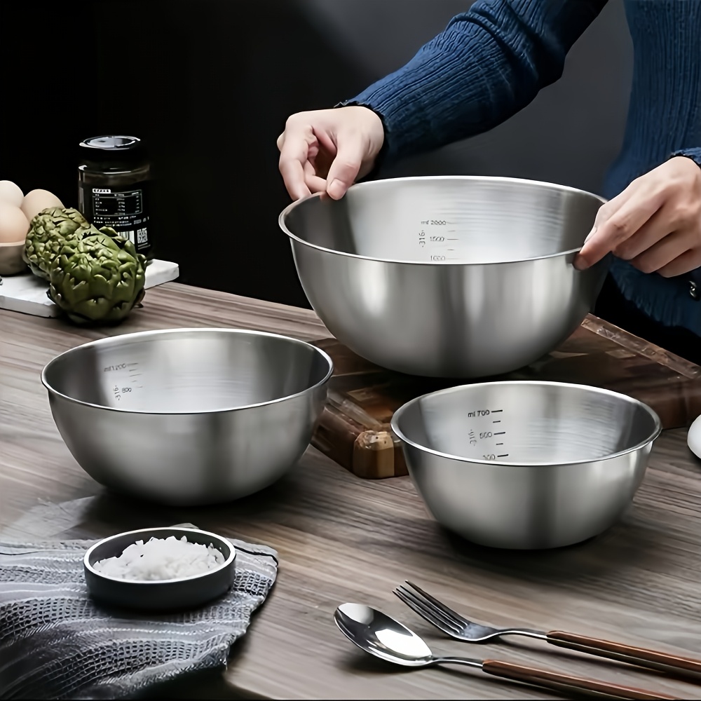 Food Storage And Preparation - 4-Piece Set Stainless Steel Salad Bowls
