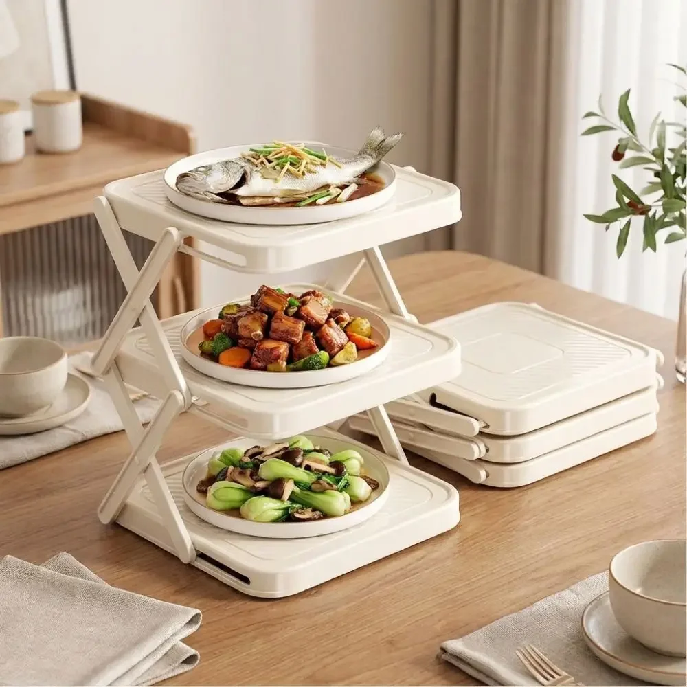 Food Storage And Preparation - 3/4-Tier Prepare Dish Storage Rack Space-Saving