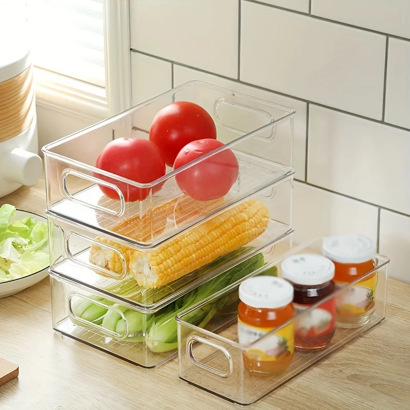 Food Storage Handling - Transparent Refrigerator Storage Box With Handle