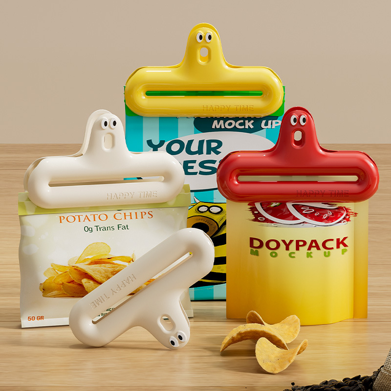 Food Storage Roll Bags - 1/4 cartoon sealing clip moisture-proof snack