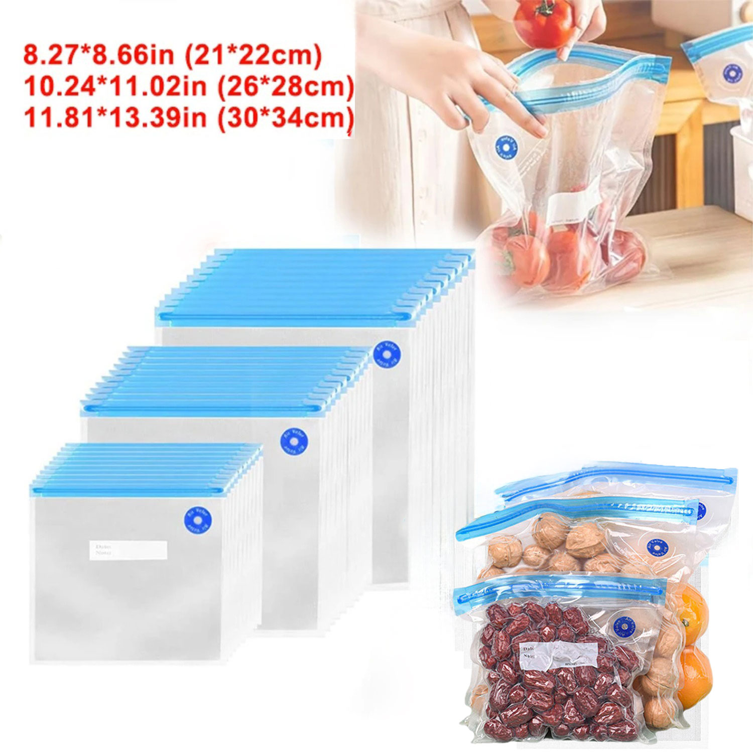 Food Storage Reusable Bags - Sous Vide Bags Reusable Vacuum Sealer