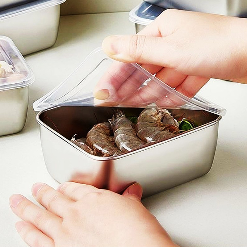 Food Storage And Preparation - 1PC Stainless Steel Refrigerator Food Storage