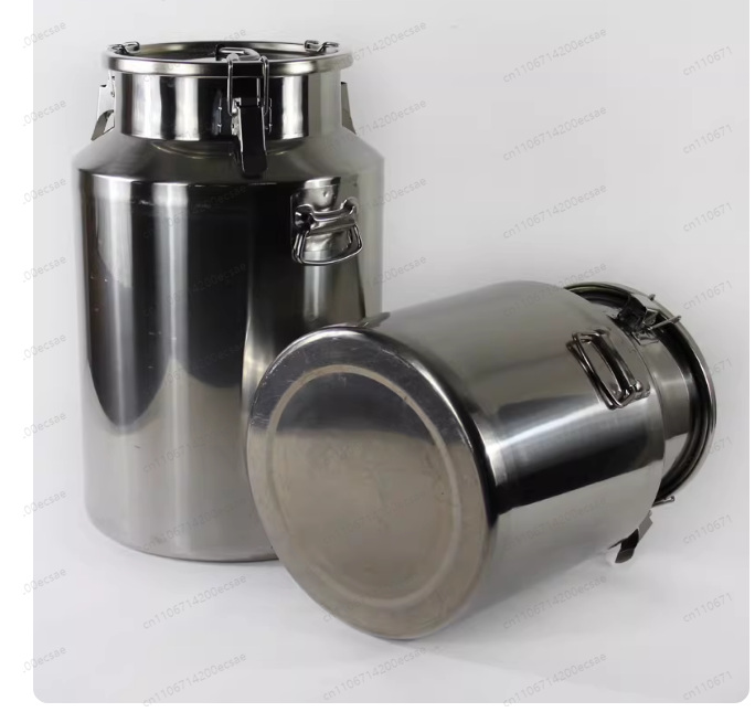 Food Storage Drums - 50LB 304 Stainless Steel Sealed Drum