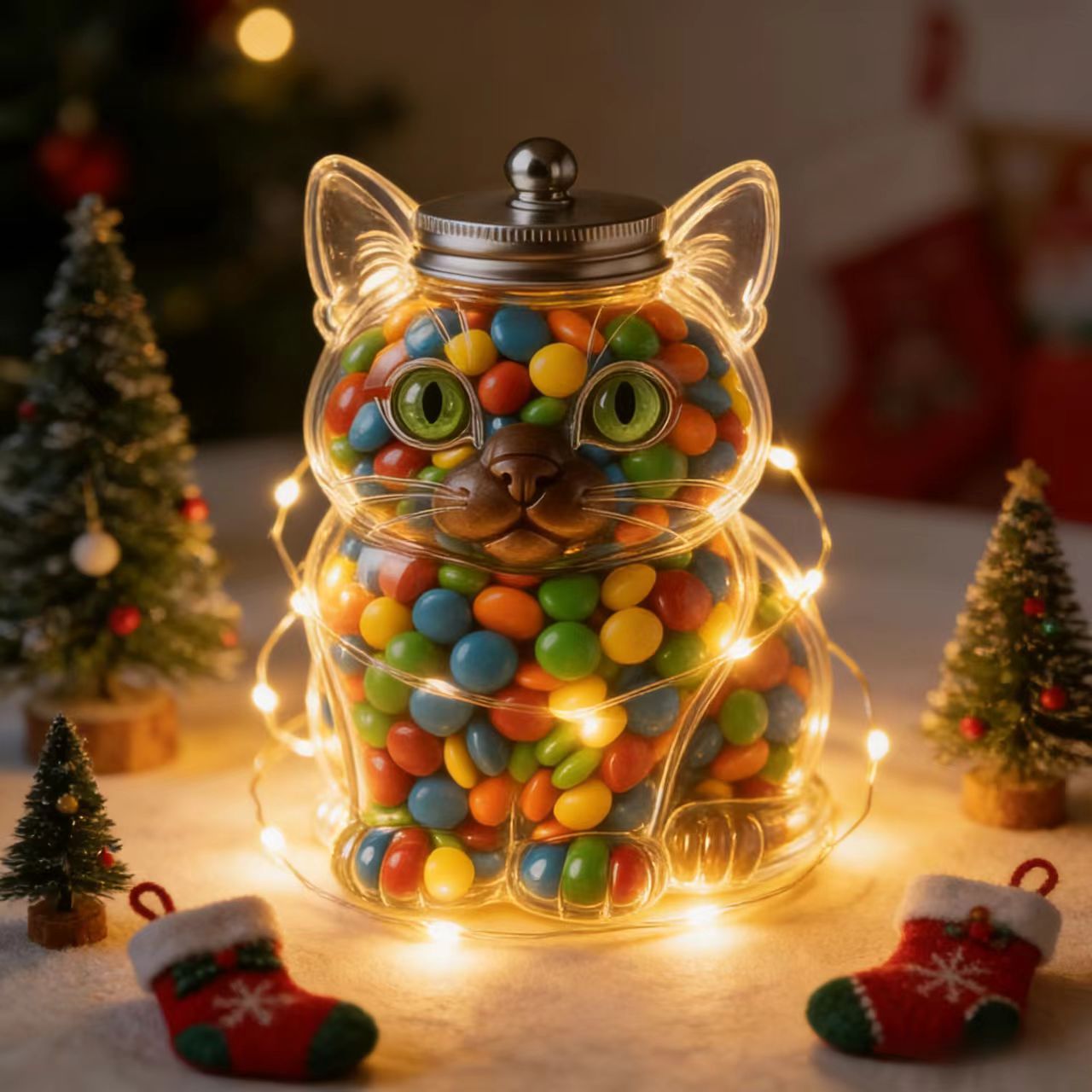 Cute Cat Shaped Glass Candy Ja - Food Storage With Glass Lids review and price