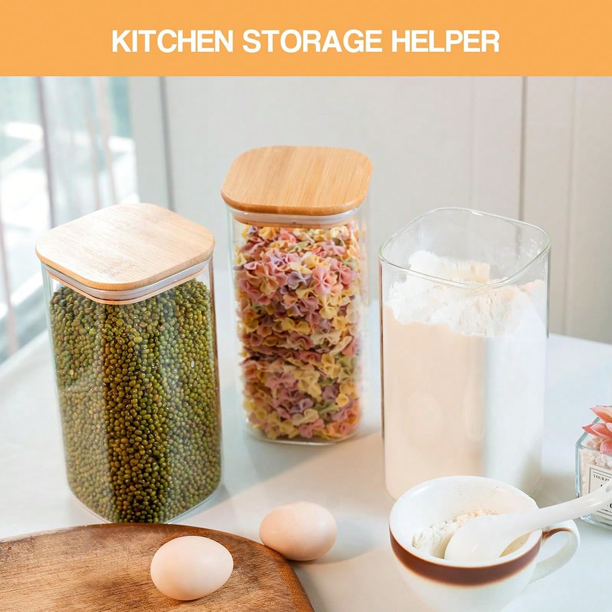 6Pcs Transparent Square Canist - Food Storage Handling review and price