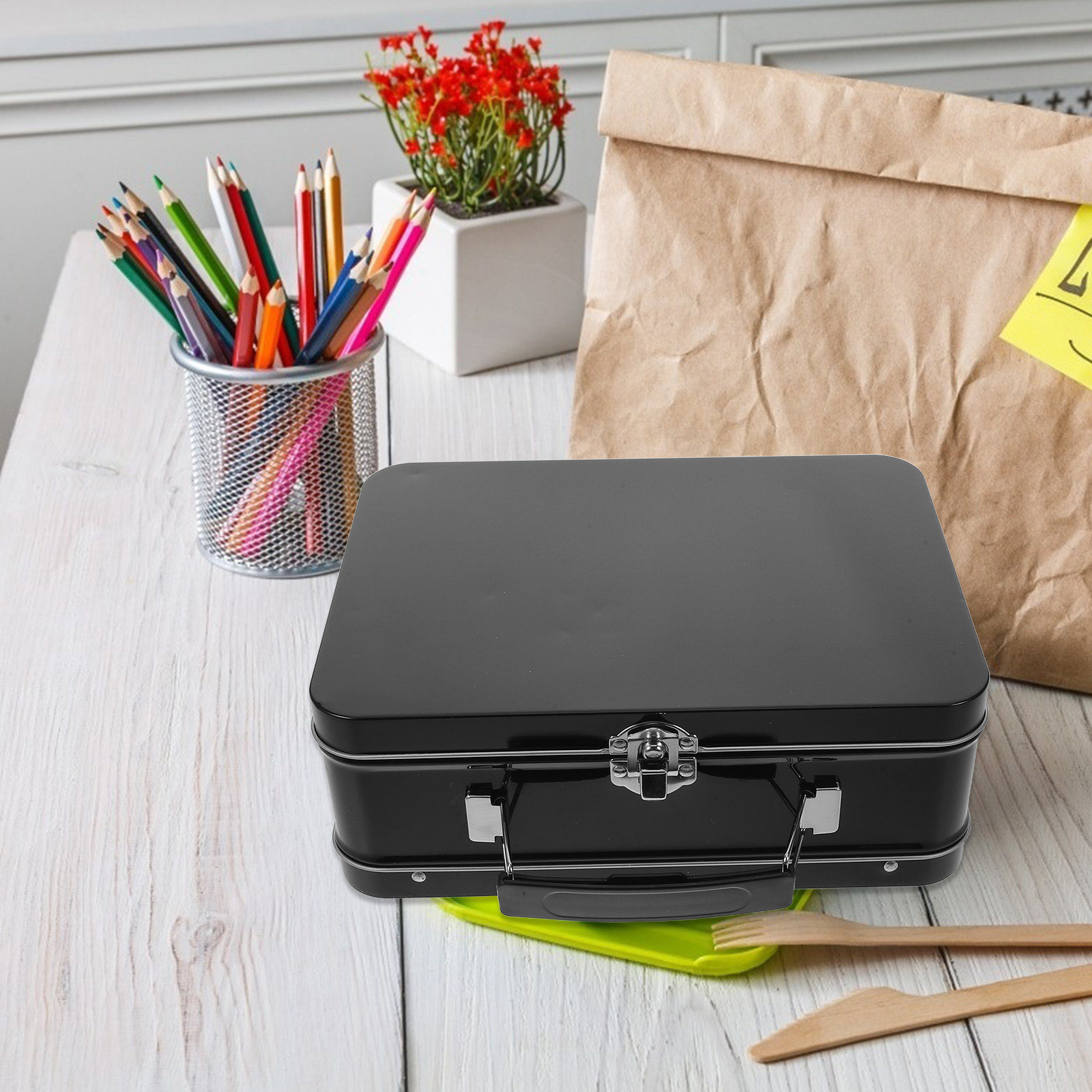 Tinplate Lunch Box Metal Stora - Food Storage Handling review and price