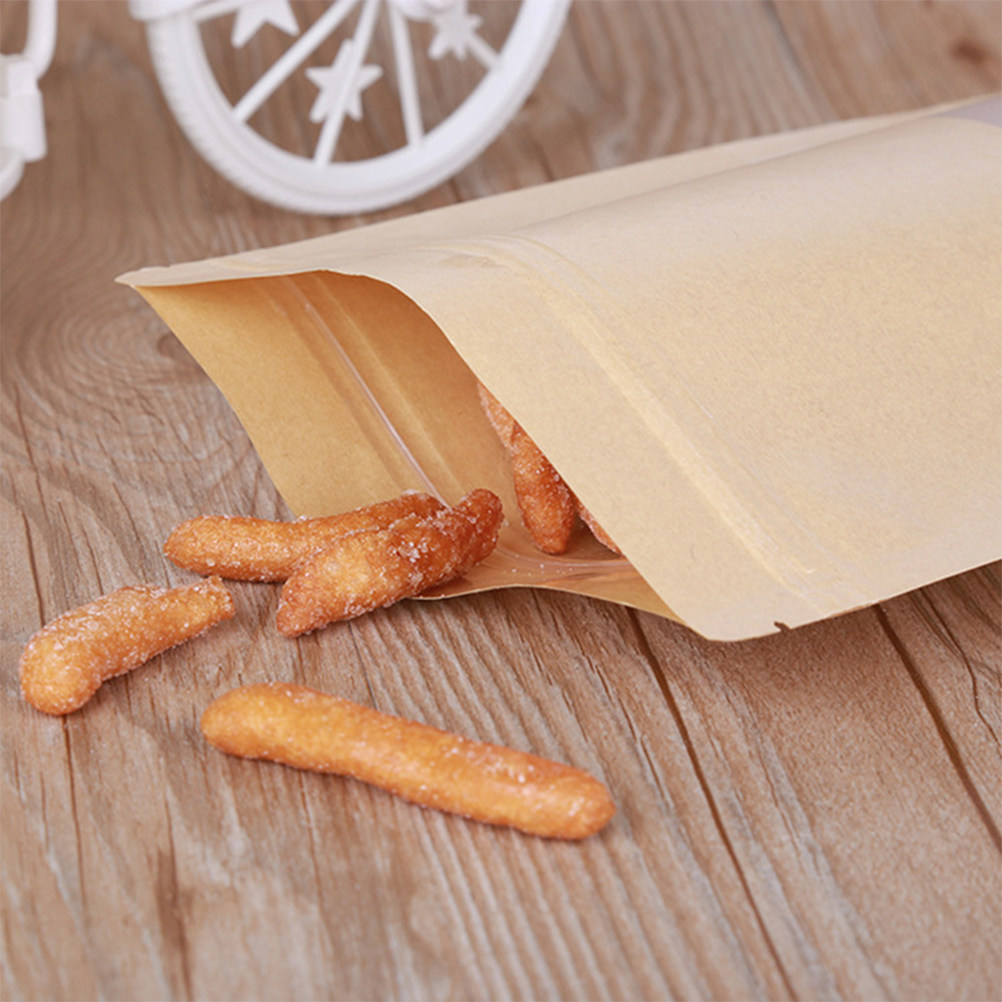 50Pcs Kraft Paper Zipper Seale - Food Storage Reusable Bags review and price