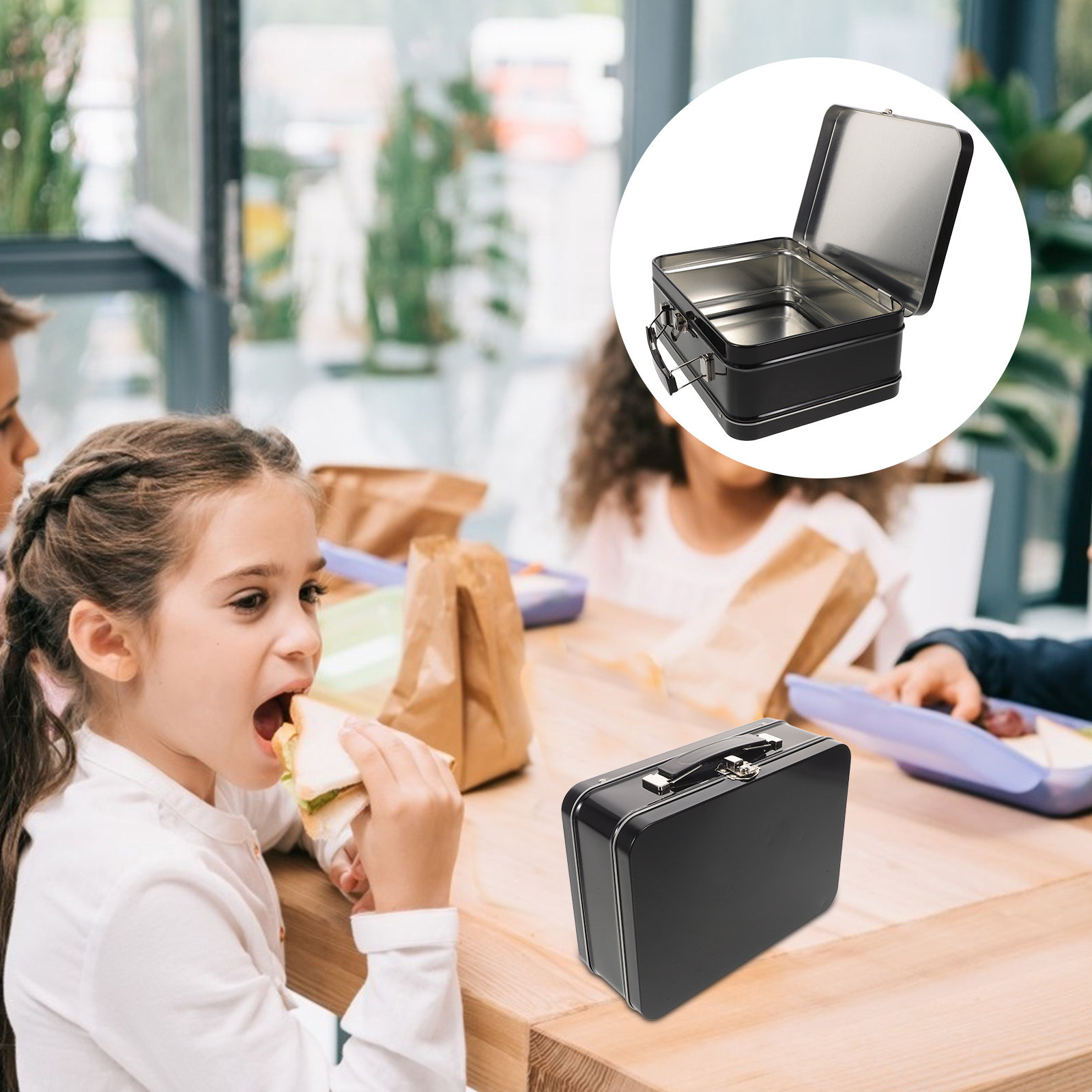 Metal Lunch Tin Rectangular Em - Food Storage Handling review and price