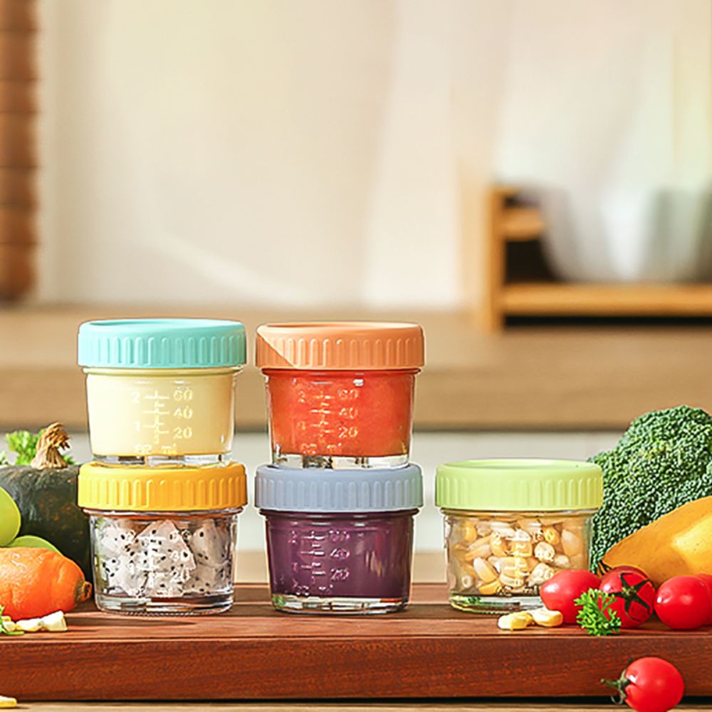 6pcs Glass Baby Food Jar Reusa - Food Storage With Glass Lids review and price