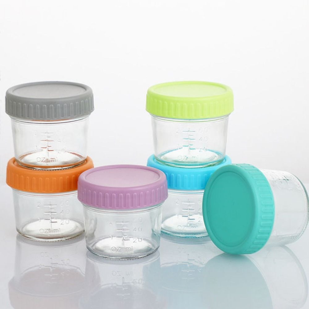 6pcs Glass Baby Food Jar Reusa - Food Storage With Glass Lids review and price