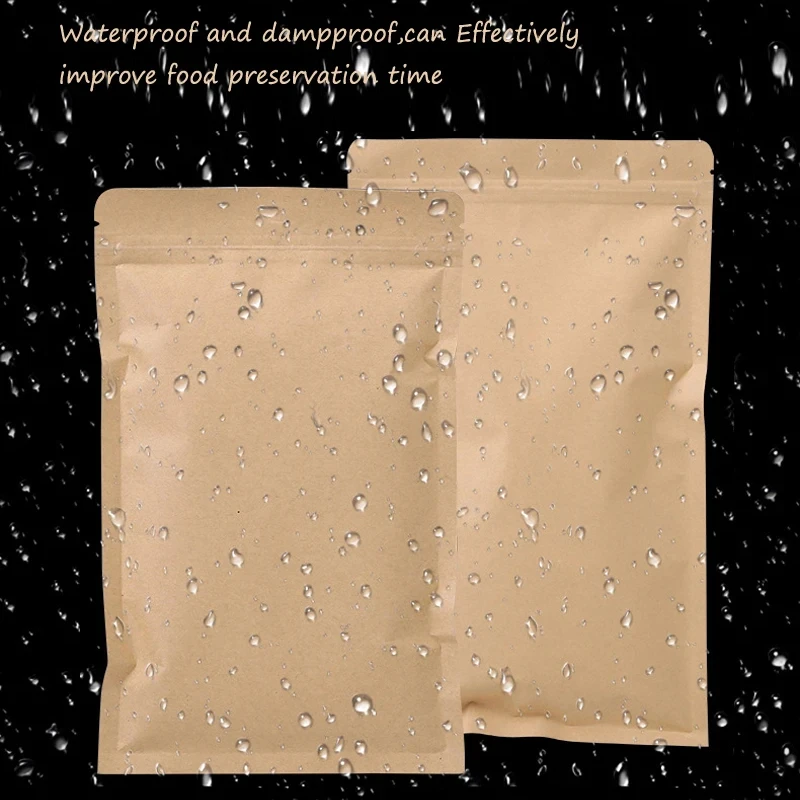 100PCS Brown Kraft Paper Zippe - Food Storage Reusable Bags review and price