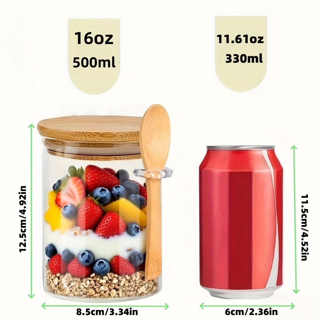 1/2/4/8Pcs Oatmeal Glass Cup S - Food Storage With Glass Lids review and price