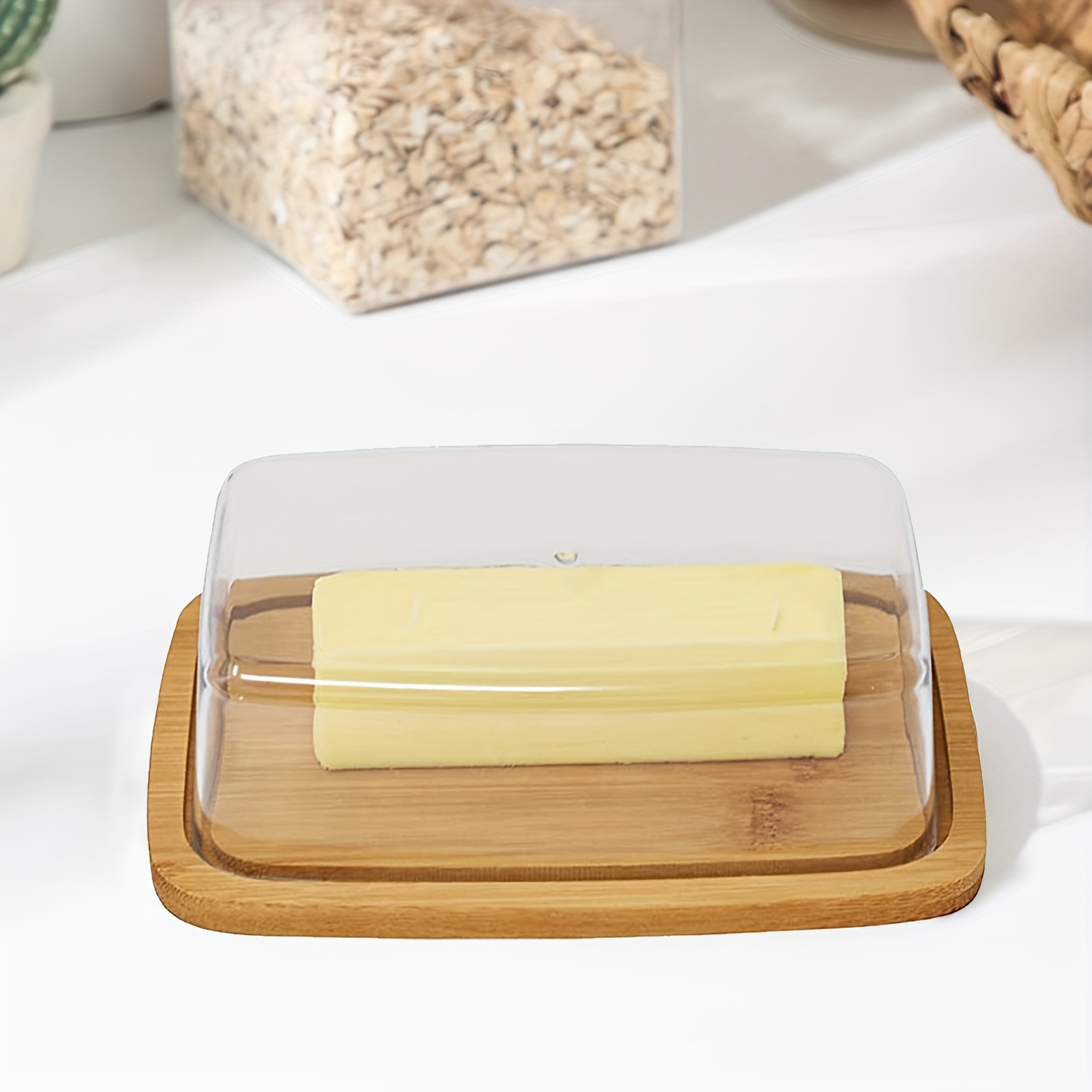 Bamboo Butter Dish Rectangular - Food Storage With Glass Lids review and price