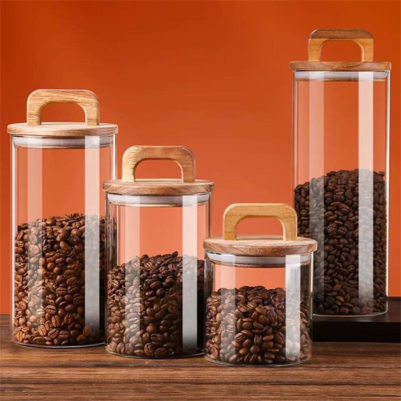 Clear Glass Jar with Bamboo Li - Food Storage With Glass Lids review and price