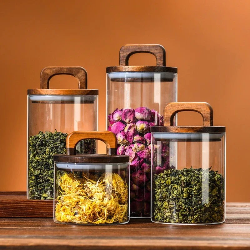 Clear Glass Jar with Bamboo Li - Food Storage With Glass Lids review and price