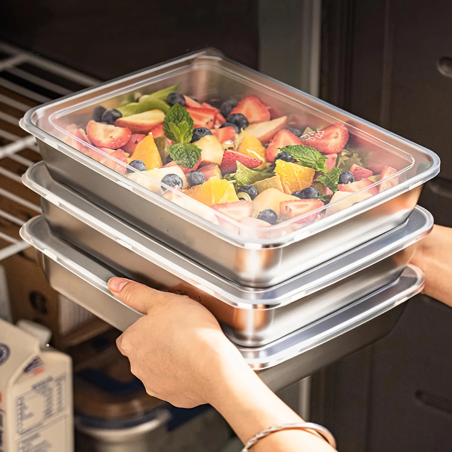 3pcs Stainless Steel Food Cont - Food Storage Stainless Steel review and price