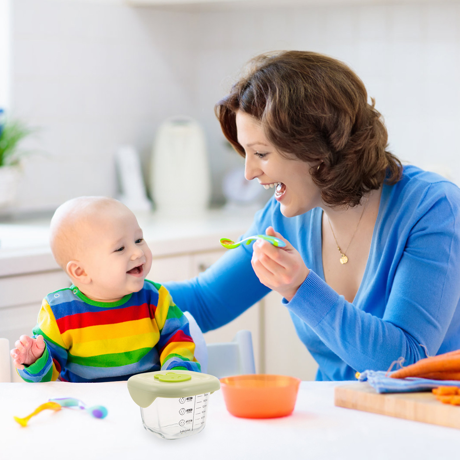 2Pcs Baby Food Storage Contain - Food Storage With Glass Lids review and price