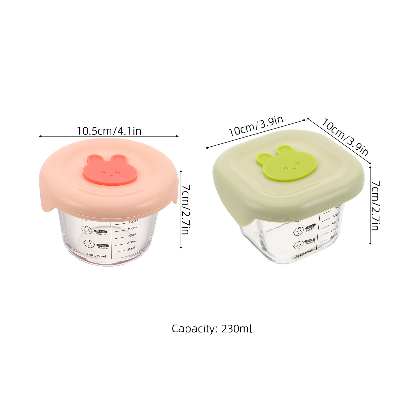 2Pcs Baby Food Storage Contain - Food Storage With Glass Lids review and price