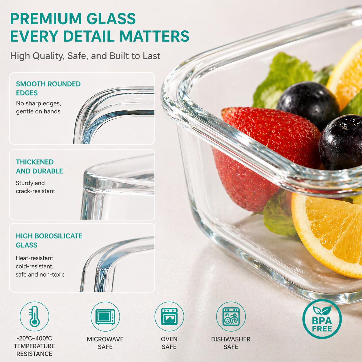 16pcs Sealed Glass Food Storag - Food Storage With Glass Lids review and price