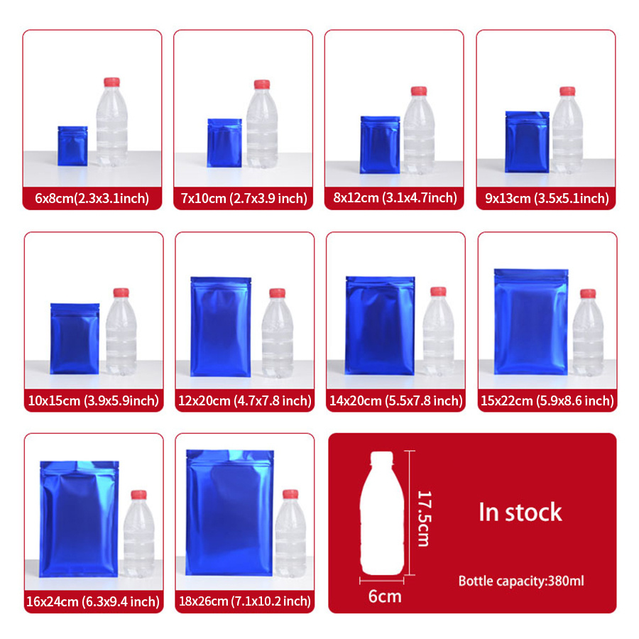 100pcs Matte Blue Foil Zipper  - Food Storage Reusable Bags review and price