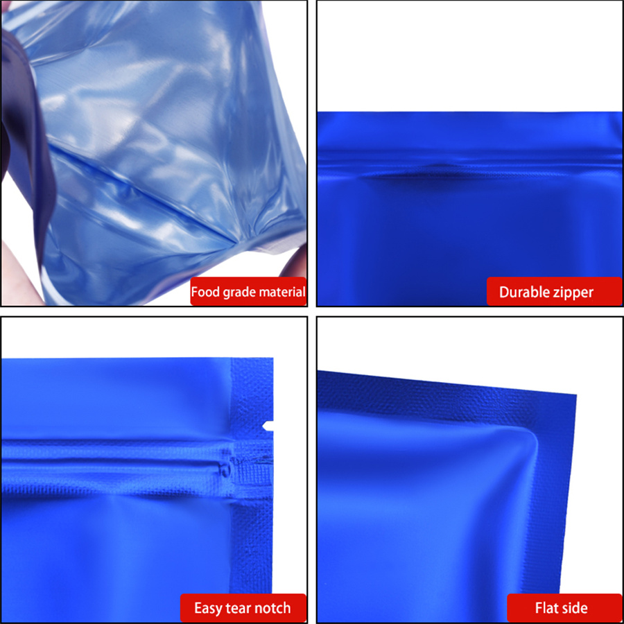100pcs Matte Blue Foil Zipper  - Food Storage Reusable Bags review and price