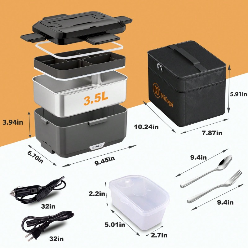 Dual‑Use Electric Heated Lunch - Food Storage Bag Organizer review and price