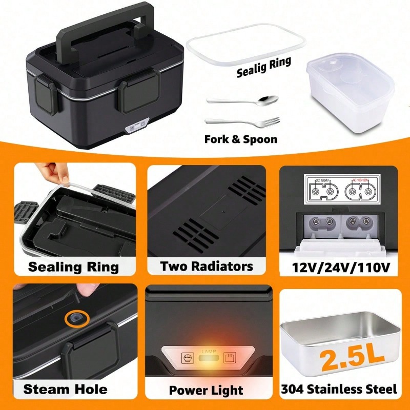 Dual‑Use Electric Heated Lunch - Food Storage Bag Organizer review and price