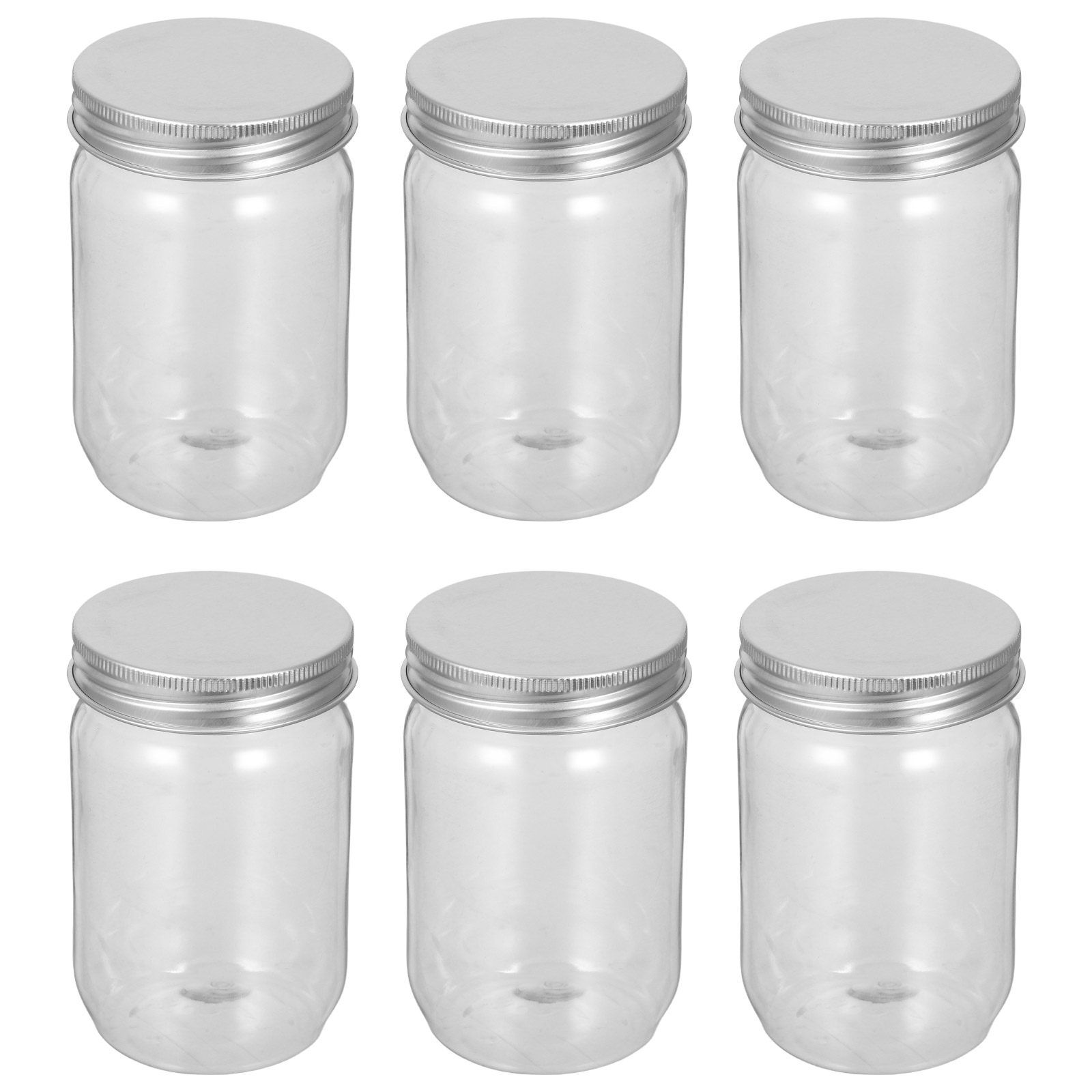 6Pcs Clear Plastic Mason Jars  - Food Storage With Lids review and price