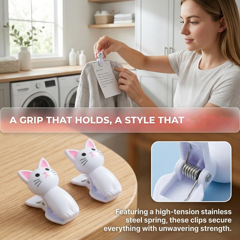 Cute Cat Shaped Bag Clips Reus - Food Storage Reusable Bags review and price