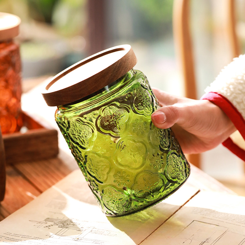Vintage Glass Kitchen Storage  - Food Storage With Glass Lids review and price