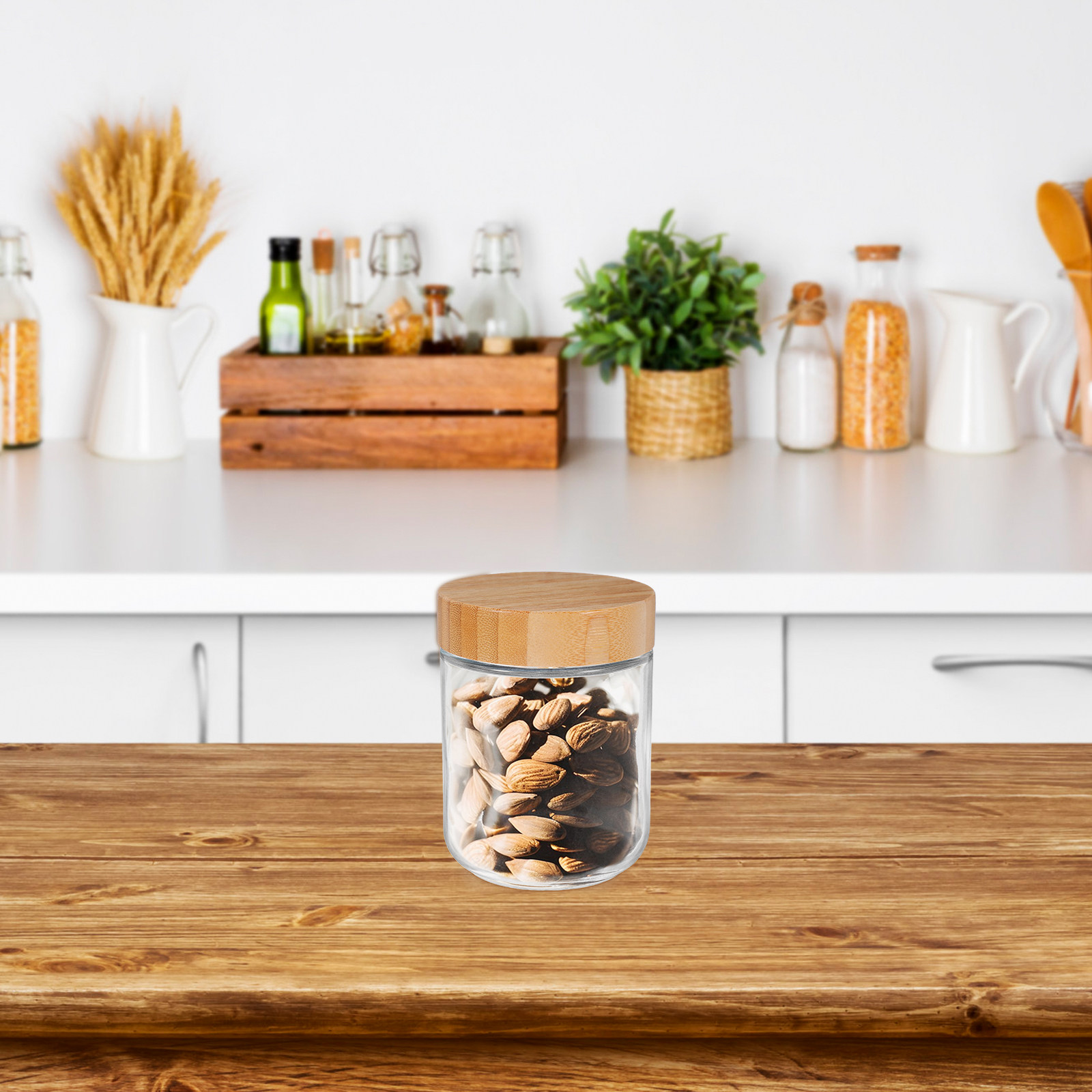 4Pcs Glass Kitchen Storage Jar - Food Storage With Lids review and price