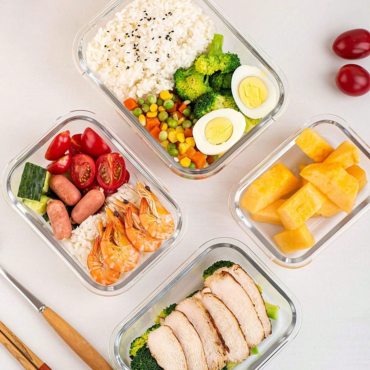 10 Pack Glass Meal Prep Contai - Food Storage With Glass Lids review and price